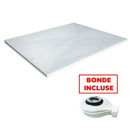 Receveur de douche résine de synthèse Nola marbre Blanc 70x90